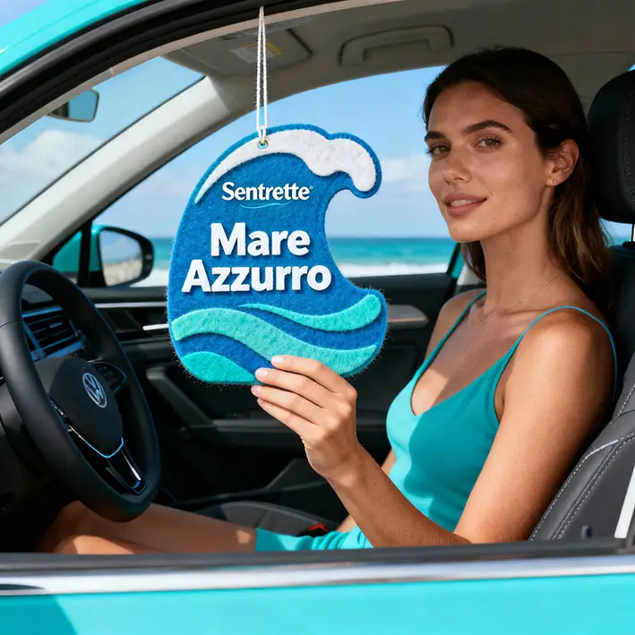 best custom car air freshener made in Italy by Sentorette with exclusive essences and long-lasting fragrance
