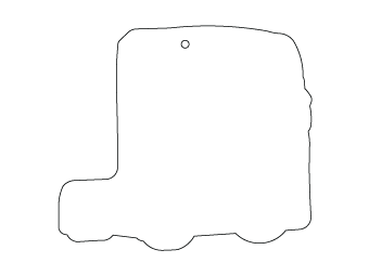 Car air freshener truck silhouette customized, dimensions: H: 82.262mm, L: 73.147mm.