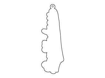 Car air freshener company logo shape customized, dimensions: H: 35.337mm, L: 110.5mm.